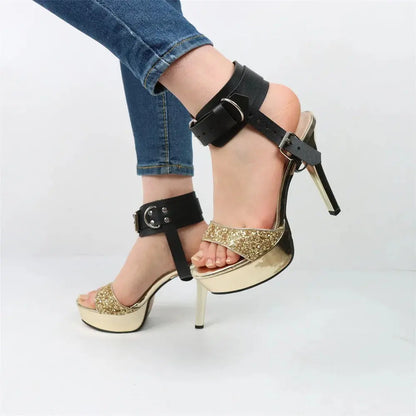 Ceinture de cheville noire, chaîne et boucle, Clickbing Market