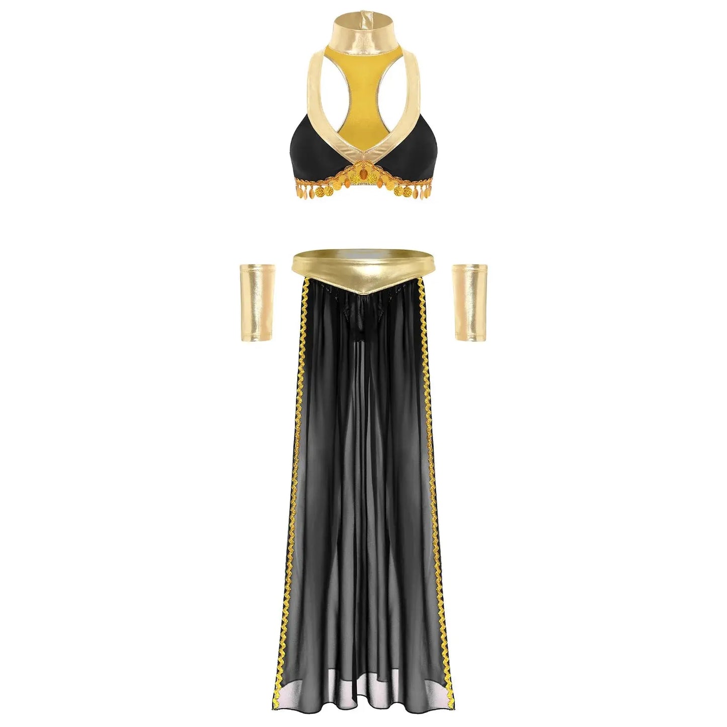 Cleopâtre reine égyptienne ancienne, haut court avec jupe, poignets ras du cou Clickbing Market