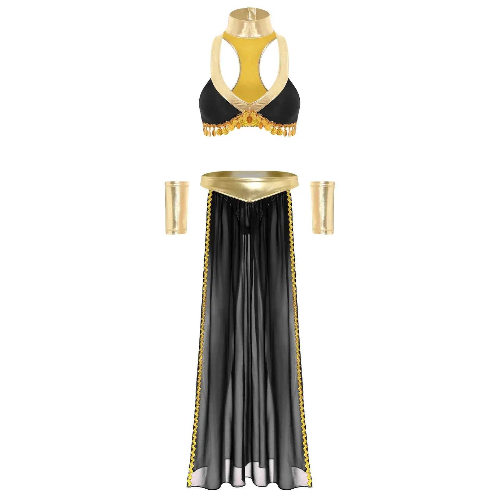 Cleopâtre reine égyptienne ancienne, haut court avec jupe, poignets ras du cou Clickbing Market