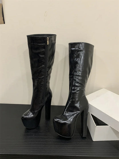Talons Plateforme Bottes Hautes