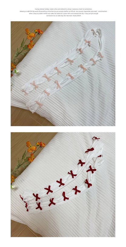 Gants, nœud floqué, châle en dentelle
