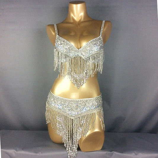 Costume 2 pièces ensemble soutien-gorge ceinture