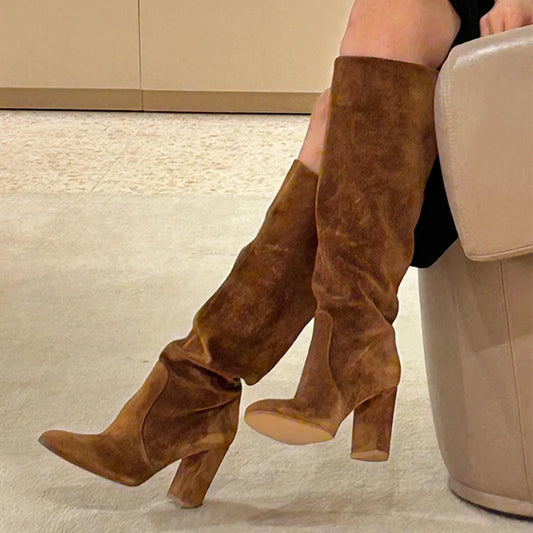 Bottes longues sexy à talons hauts chaussures élégantes