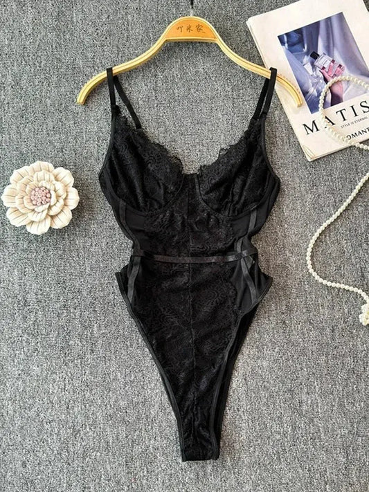 Combinaison à bretelles en arête de poisson Body,  Coupe intérieure américaine, Slim, Noir, Haut court, Sexy Clickbing Market