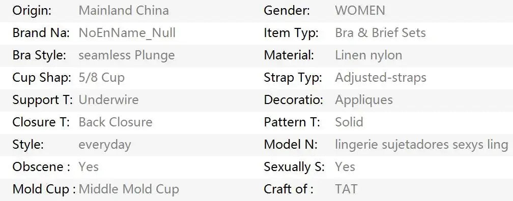 Lingerie sexy, sous-vêtements en dentelle, ensembles de culottes brodées dégradées, kit de soutien-gorge délicat Clickbing Market