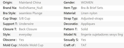 Lingerie sexy, sous-vêtements en dentelle, ensembles de culottes brodées dégradées, kit de soutien-gorge délicat Clickbing Market