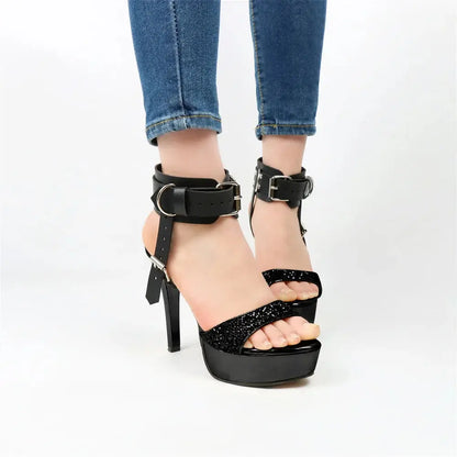 Ceinture de cheville noire, chaîne et boucle, Clickbing Market