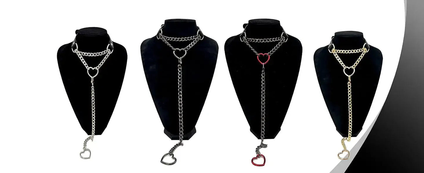 Collier ras du cou, joint torique chaîne coulissante en cuir Clickbing Market