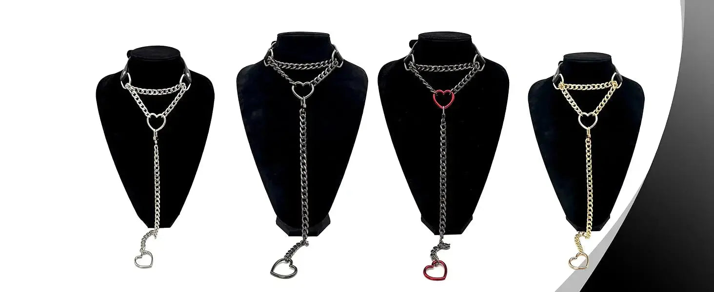 Collier ras du cou, joint torique chaîne coulissante en cuir Clickbing Market