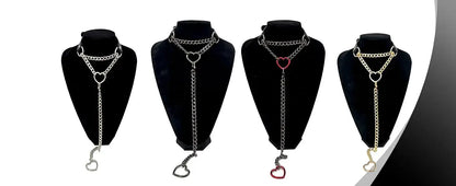Collier ras du cou, joint torique chaîne coulissante en cuir Clickbing Market