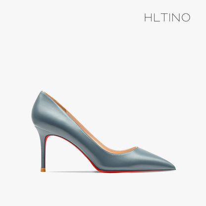 Escarpins à talons hauts de 12 cm noires et mates, à bout pointu