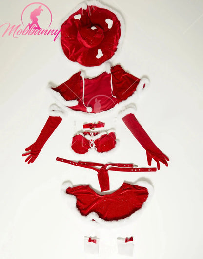 Ensemble de lingerie lapin, chapeau de chambre plus lent, haut rouge, culotte et jupe Clickbing Market