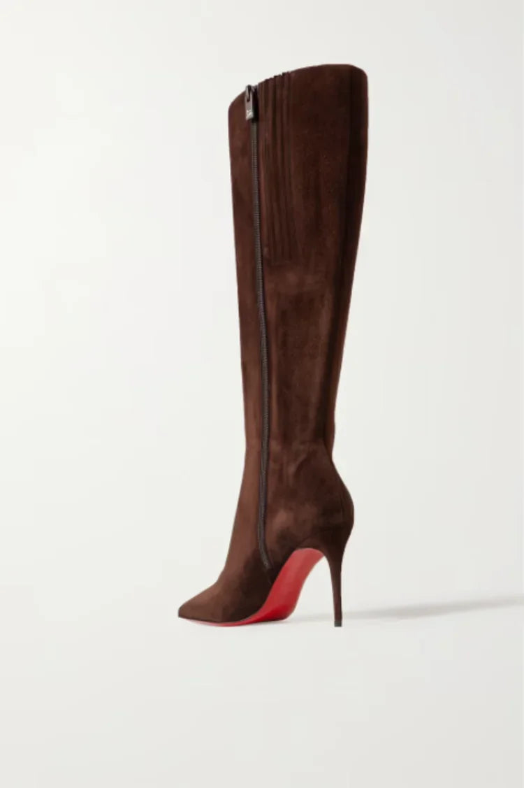 Bottes fines à talons hauts avec fermeture éclair latérale