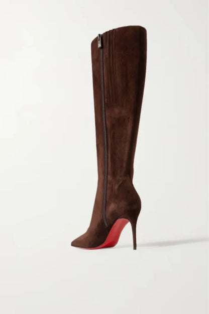Bottes fines à talons hauts avec fermeture éclair latérale