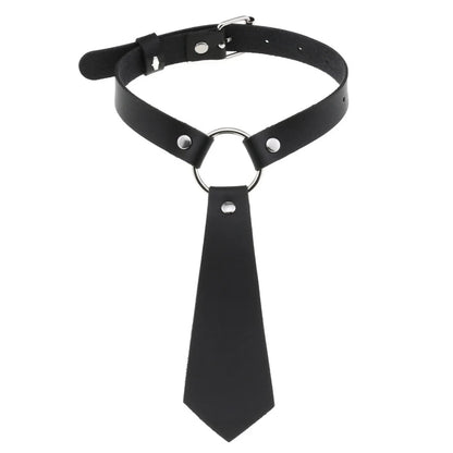Collier ras du cou en similicuir noir