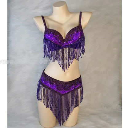 Costume 2 pièces ensemble soutien-gorge ceinture