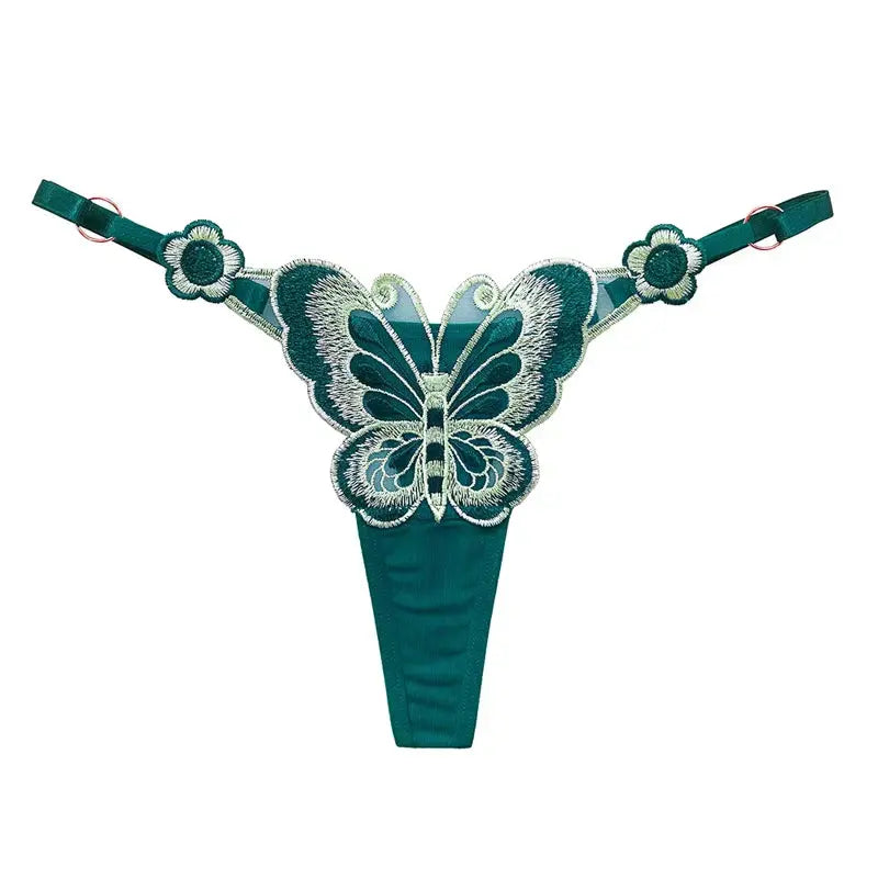 Culotte taille basse en dentelle papillon, string sexy, maille transparente Clickbing Market
