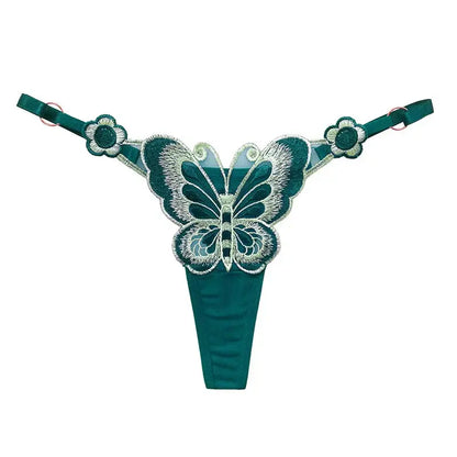 Culotte taille basse en dentelle papillon, string sexy, maille transparente Clickbing Market
