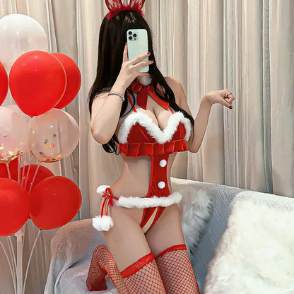 Lingerie de Noël Sexy Lingeries Ajourées, Dos aux7.0, Combishort Trempé Clickbing Market