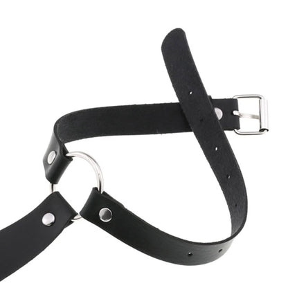 Collier ras du cou en similicuir noir