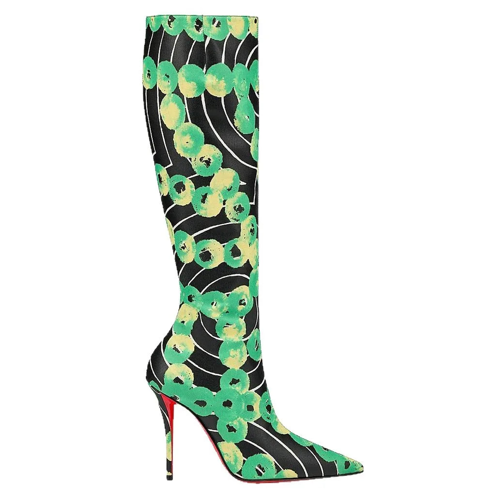 Bottes fines à talons hauts avec fermeture éclair latérale