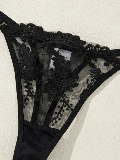 Chemise de nuit semi-transparente brodée style campagne rouge vin élégante et confortable Clickbing Market