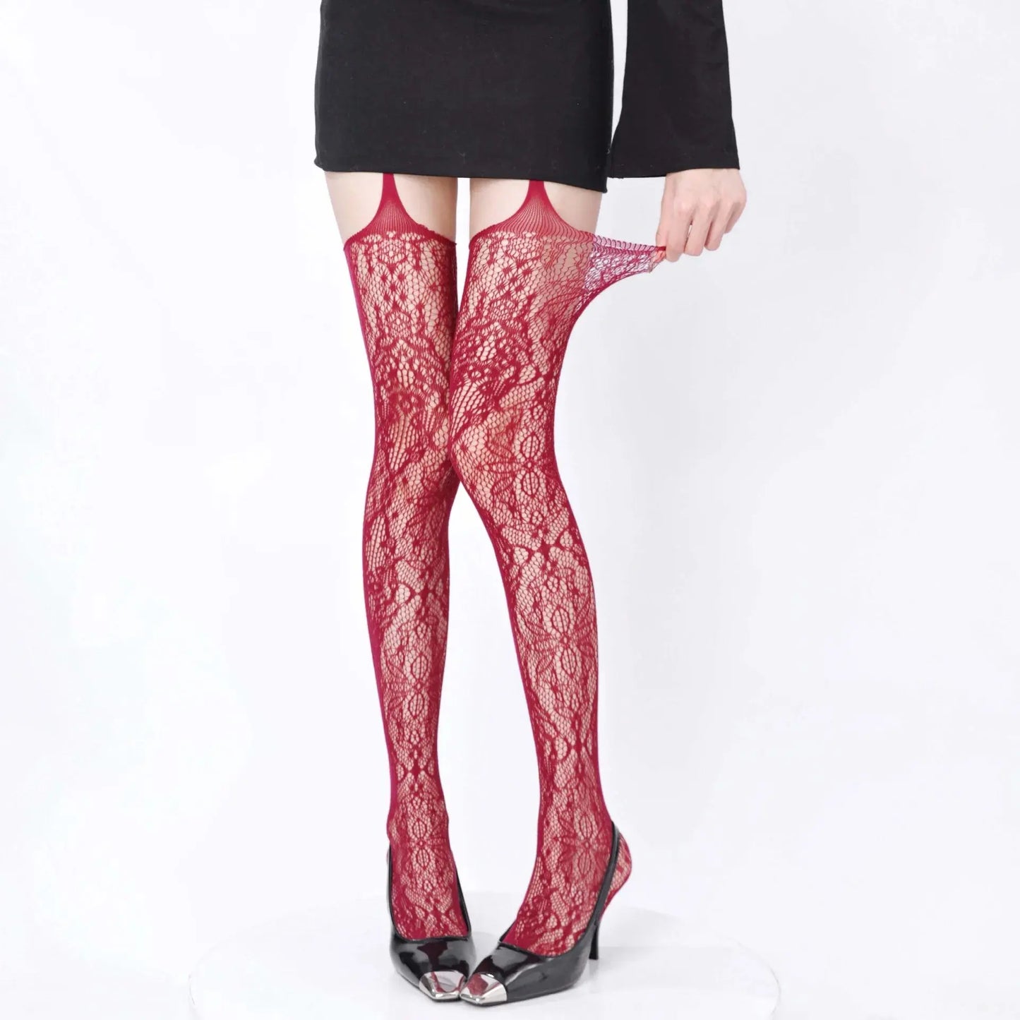 Collants Porte-Jarretelles Résille Transparente Clickbing Market