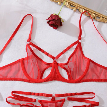 Sous-vêtements creux fantaisie, soutien-gorge ensemble maille Clickbing Market