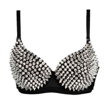 Soutien-gorge push-up sexy à rivets argentés