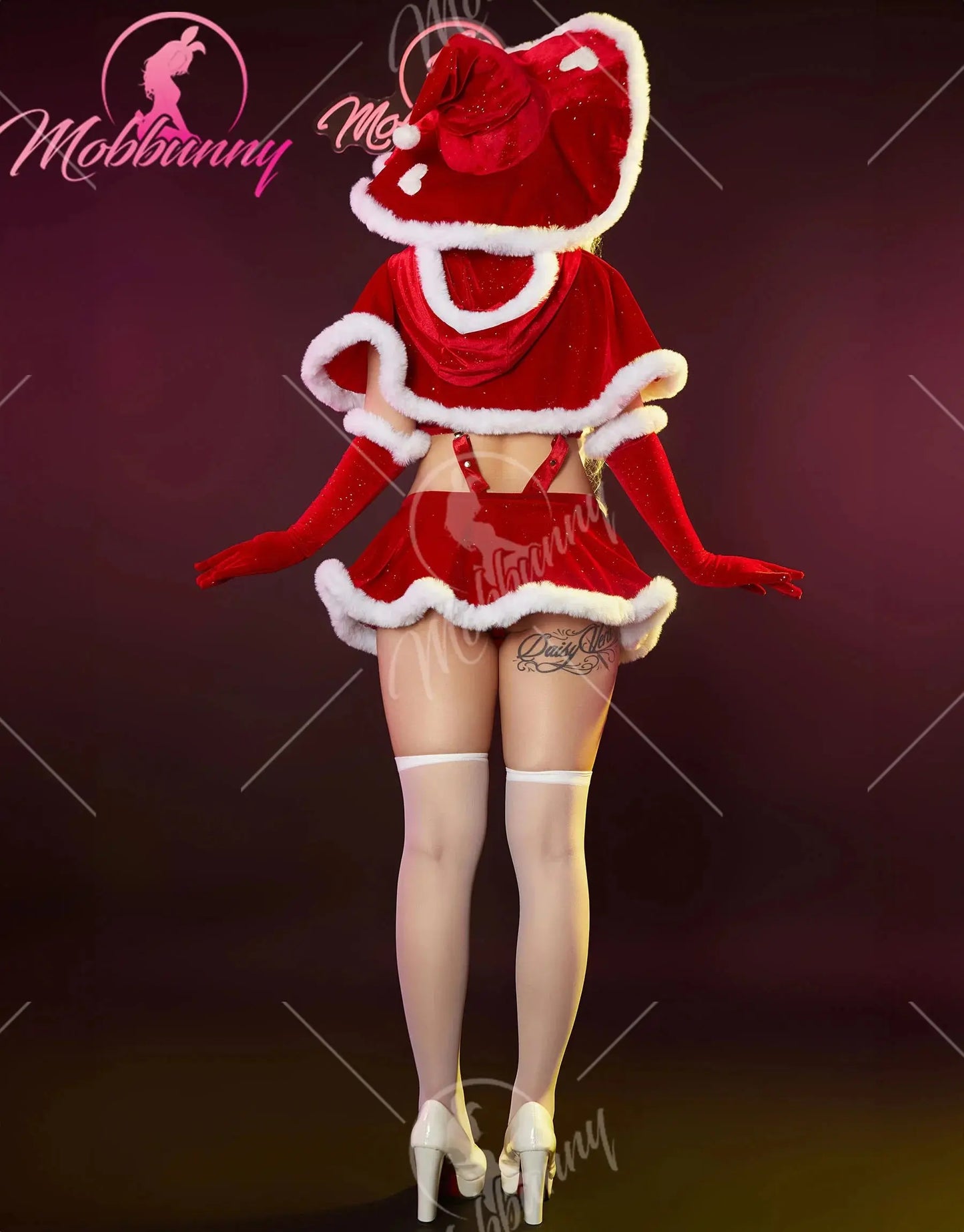 Ensemble de lingerie lapin, chapeau de chambre plus lent, haut rouge, culotte et jupe Clickbing Market