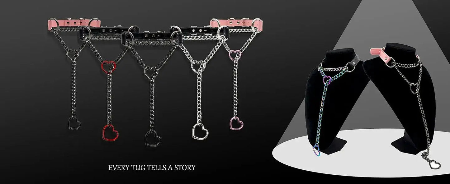 Collier ras du cou, joint torique chaîne coulissante en cuir Clickbing Market