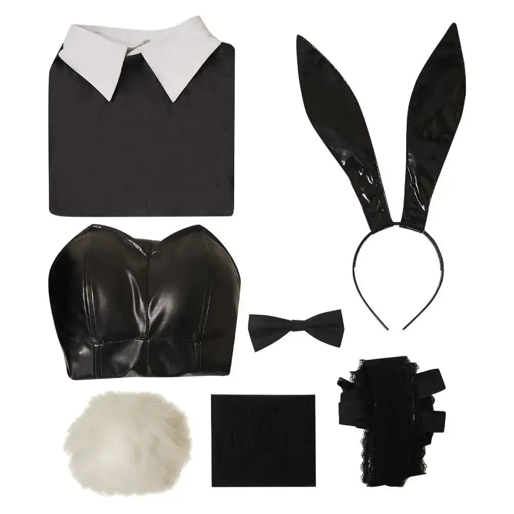 Déguisement lapin noir filles combinaison Costume queues couvre-chef chaussettes Clickbing Market