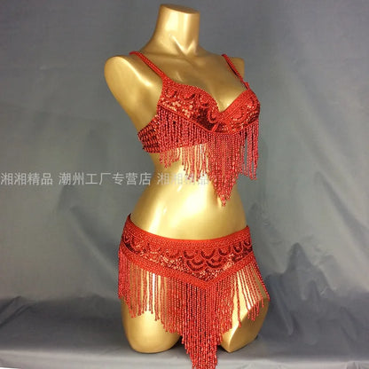 Costume 2 pièces ensemble soutien-gorge ceinture