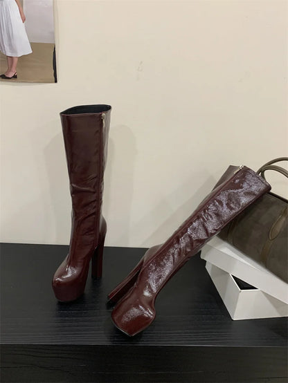 Talons Plateforme Bottes Hautes