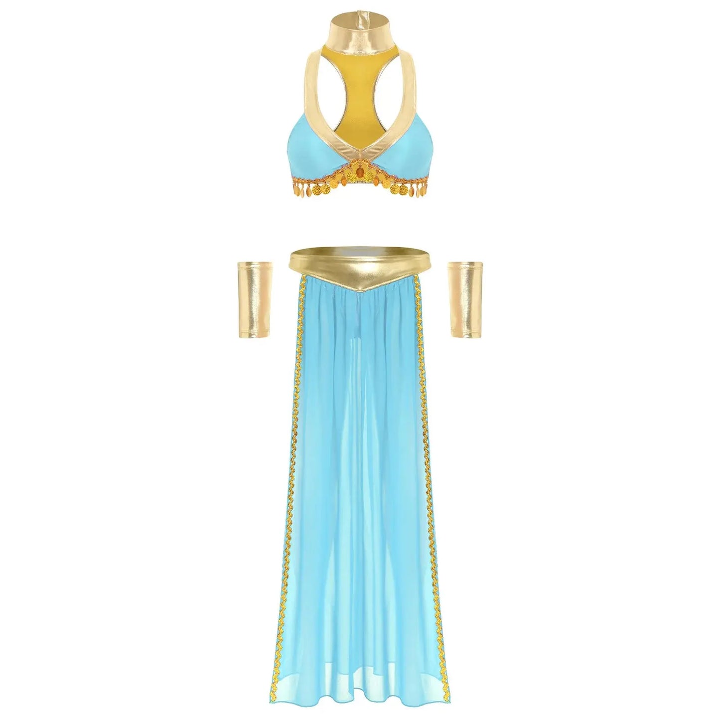 Cleopâtre reine égyptienne ancienne, haut court avec jupe, poignets ras du cou Clickbing Market