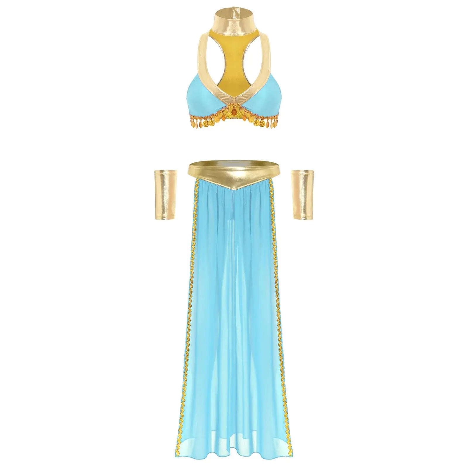 Cleopâtre reine égyptienne ancienne, haut court avec jupe, poignets ras du cou Clickbing Market