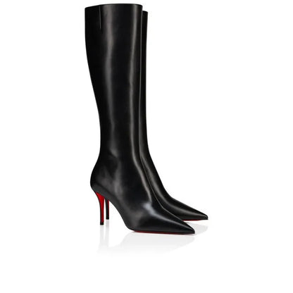 Bottes fines à talons hauts avec fermeture éclair latérale