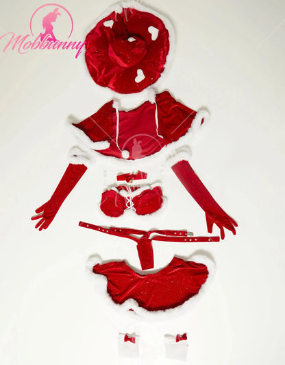 Ensemble de lingerie lapin, chapeau de chambre plus lent, haut rouge, culotte et jupe Clickbing Market