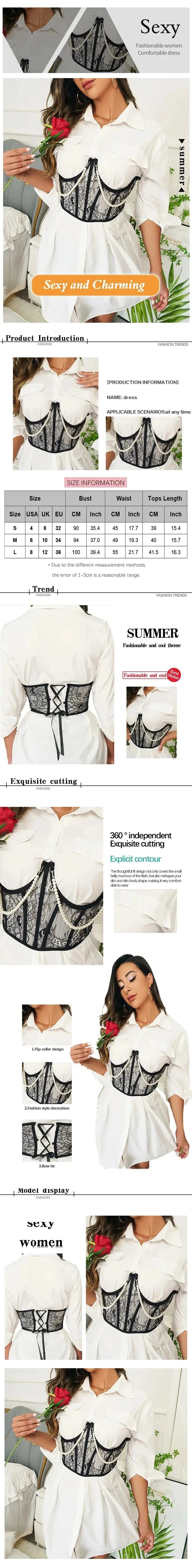 Soutien-gorge Sexy en maille de couleur unie, en dentelle brodée avec chaîne de perles façonnant le haut Clickbing Market