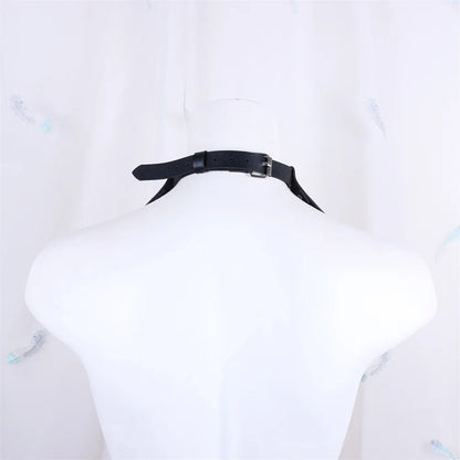 Collier cuir ceinture rivets