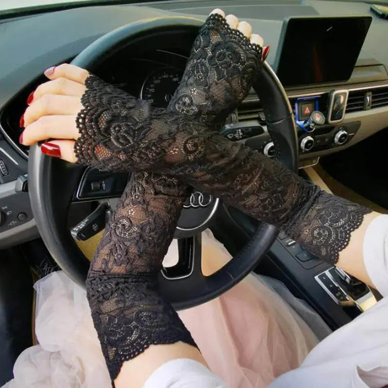 Gants en dentelle à fleur élégant et longs Clickbing Market