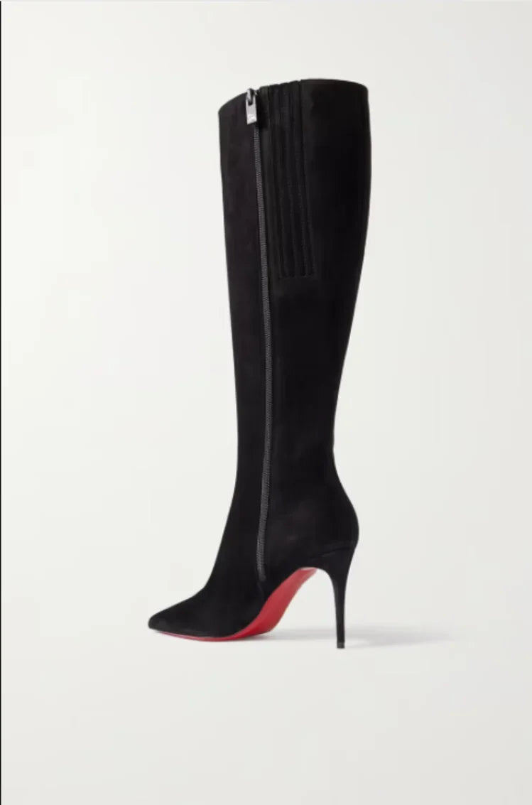 Bottes fines à talons hauts avec fermeture éclair latérale