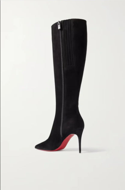 Bottes fines à talons hauts avec fermeture éclair latérale