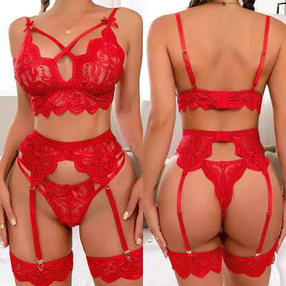 Ensemble de soutien-gorge et jarretelles en dentelle ensemble de vêtements de nuit érotiques Clickbing Market