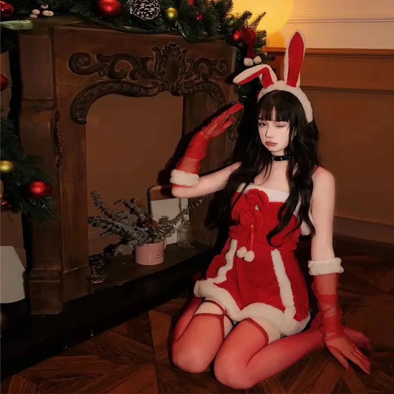 Lingerie Pure Désiré Tenue de Noël sexy Robe rouge, Costume de batterie lapin, Clickbing Market