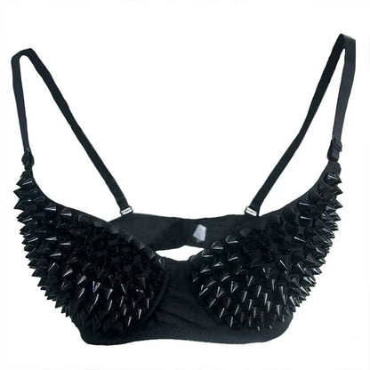Soutien-gorge push-up sexy à rivets argentés