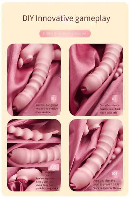 3 en 1 gode lapin vibrateur langue lécher Double tige masturbation anal clito Clickbing Market