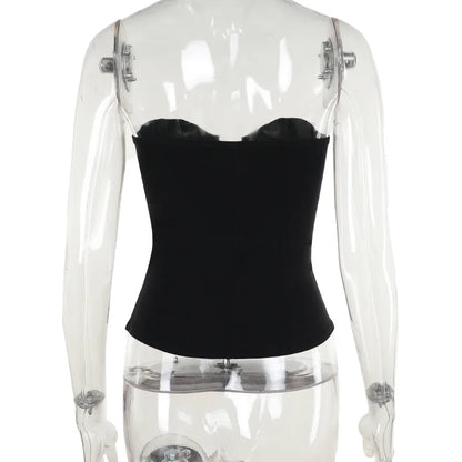 Corset sans bretelles en cuir style gothique