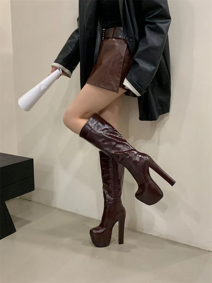 Talons Plateforme Bottes Hautes