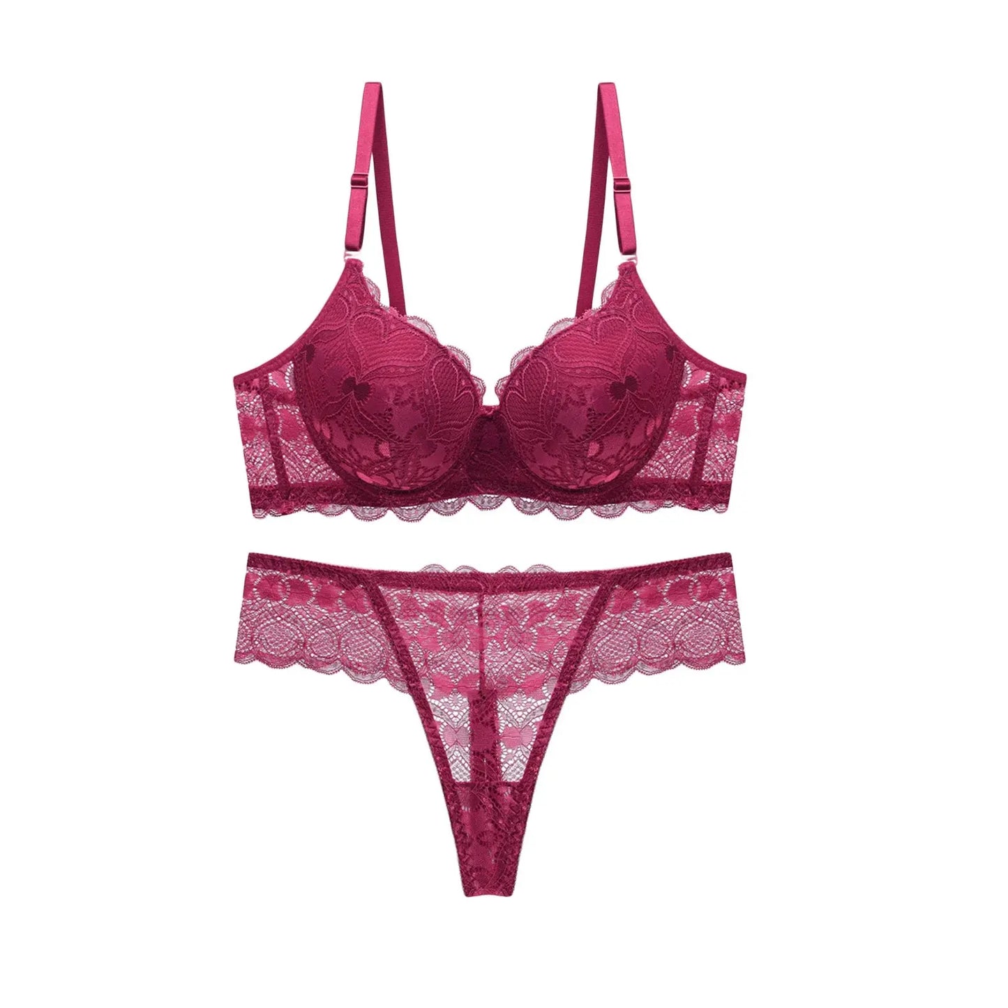 Ensemble de Lingerie en dentelle nuisette séduisante en maille soutien-gorge et culotte, ensemble de 2 pièces avec porte-jarretelles Clickbing Market